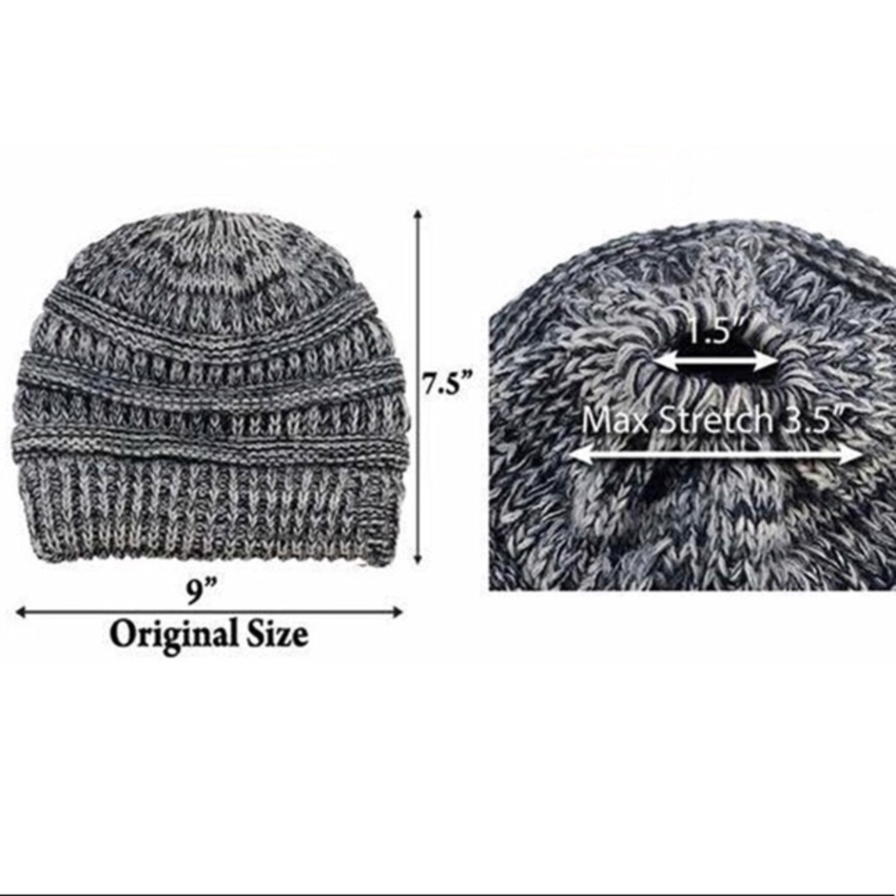 Beanie Messy Bun High Ponytail Hat Hair Accessory - Picture 5 of 7